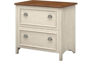 Bush Furniture Fairview 2 Drawer Lateral File Cabinet, Home Office Storage for Letter, Legal, and A4-Size Documents, 32W, Antique White