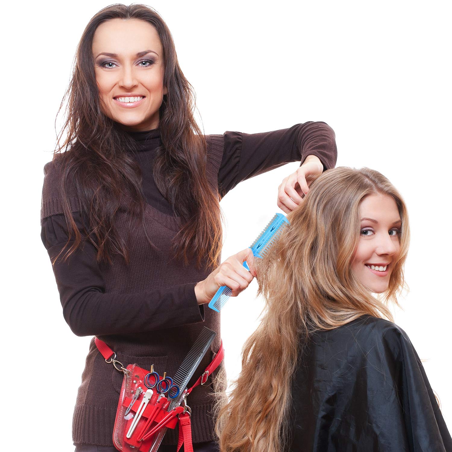 3 Pieces Razor Comb with 10 Pieces Razors, Hair Cutter Comb Cutting Scissors, Double Edge Razor, Hair Thinning Comb Slim Haircuts Cutting Tool (White, Pink, Blue, Double Sided) : Beauty