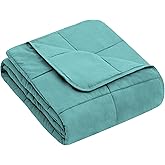 yescool Weighted Blanket (7 lbs, 41" x 60", Teal) Cooling Heavy Blanket for Sleeping Perfect for 60-90 lbs, Breathable Blanket with Premium Glass Bead, Machine Washable