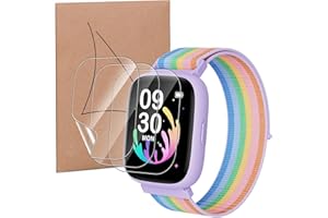 KZIOACSH 3 Pack Screen Protector for BIGGERFIVE Kids Smart Watch/Brave 2/Brave 3/BW03/BW02, HD Clear Elastic Edge Self-Healin