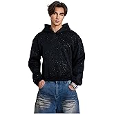 SOLY HUX Men's Glitter Hoodies Long Sleeve Hooded Sparkly Pullover Sweatshirt Streetwear