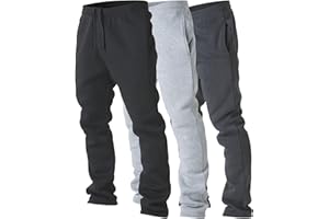 Ultra Performance 3 Pack Mens Fleece Wide Leg Sweatpants with Pockets, Open Bottom Workout Sweatpants for Men