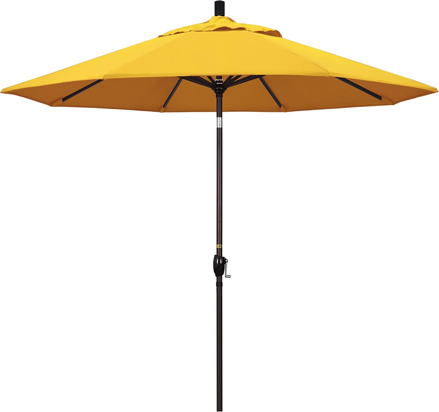 Amazon Com California Umbrella Gspt908117 5457 9 Round Aluminum Market Crank Lift Push Button Tilt Bronze Pole Sunbrella Sunflower Yellow Patio Umbrella Garden Outdoor