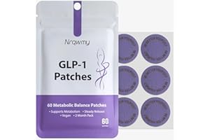 Nrqwmy GLP-1 Patches 60 Count, Natural & Powerful Formula, 8-Hour Deep Absorption, Berberine, Cinnamon & Pomegranate Extracts, L-Glutamine | 2 Months Supply in 1 Pack
