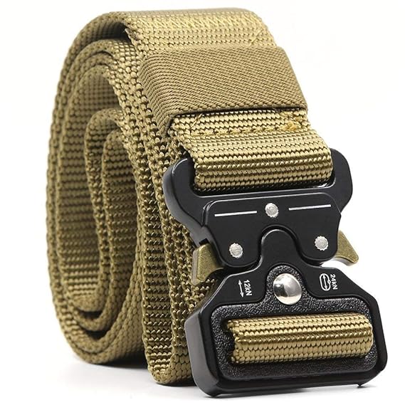 APERIL Taktischer Gürtel, Herren Militär Nylon Atmungsaktiv Stoff Gürtel Verstellbare Outdoor Sportarten mit Schnellverschlus
