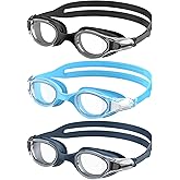 NSSIW Swim Goggles Adult Swimming-Goggles: Pool Goggles for Men and Women with Anti Fog UV400 Protection No Leak 3 Pack