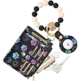 Miss Adola Wallet Keychain Wristlet for Women with AirTag Holder - Cute Design Credit Card Holder Wallets Key Chain Ring Slim Small RFID Air Tag Coin Pocket Purse for Ladies Teen Girls Female,Dog Claw