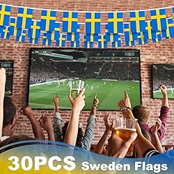 Sweden String Flag Pennant Banner, Small Mini