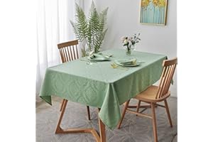 maxmill Jacquard Tablecloth Damask Design Water Resistance Antiwrinkle Heavy Weight Soft Table Cloth for Buffet Banquet Parties Event Holiday Dinner Rectangle 60 x 84 Inch Taupe