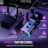 FIFINE Gaming Microphone Kit XLR/USB with Boom Arm RGB Mute Gain AM8T view 7