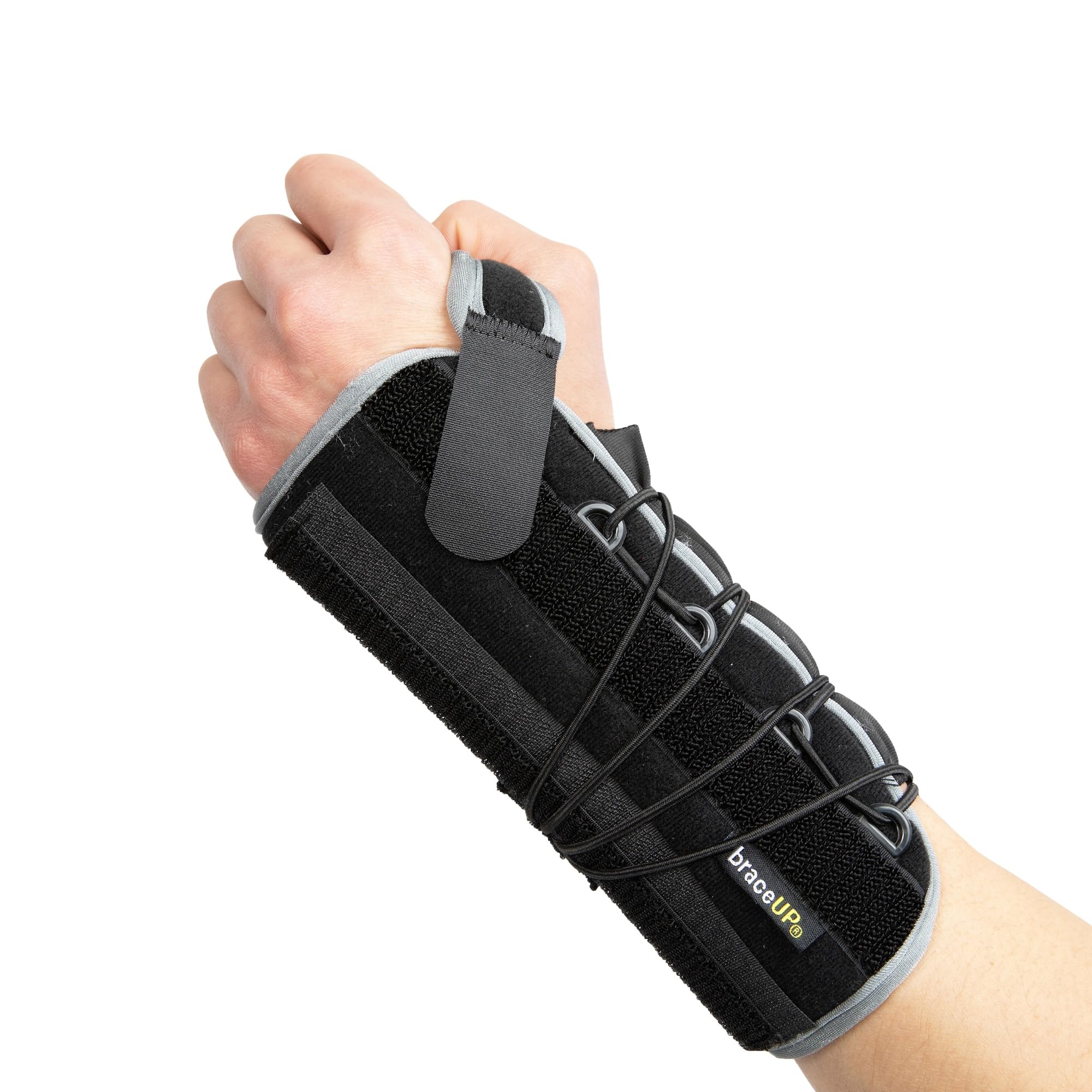 BraceUP Quick Wrap Wrist Brace for Carpal Tunnel, Tendonitis, and Arthritis – Hand and Wrist Support Splint (Left Hand)