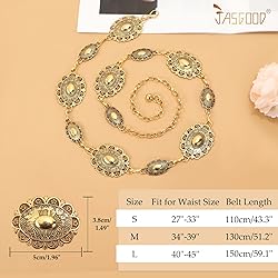 JASGOOD Western Metal Concho Belt for Women Cowgirl