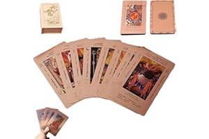 Rose Gold Tarot Deck, Rose Gold Tarot Cards with Guide Book Waterproof, Roses Golds Foil Tarots Deck, Roses Golds Tarots Card