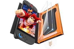 OMOTON 2-Pack Screen Protector for Nintendo Switch 2 [2025 Upgrade] with Easy-Fit Alignment Tray, 9H Hardness Accessories, Bubble-Free, Ultra HD Clear & Anti-Scratch, Case & Dock Friendly