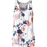 Miusey Womens Sleeveless Round Neck Loose Fit Racerback Yoga Tank Top