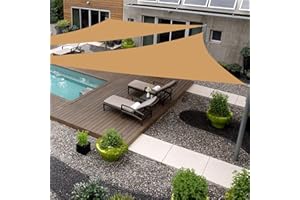 SHADEWIZ Triangle 32' x 32' x 32' Sand Sun Shade Sail Canopy Awning for Patio Backyard Lawn Garden Outdoor Activities Grade UV Block Mesh Netting, We Can Make Custom Sizes