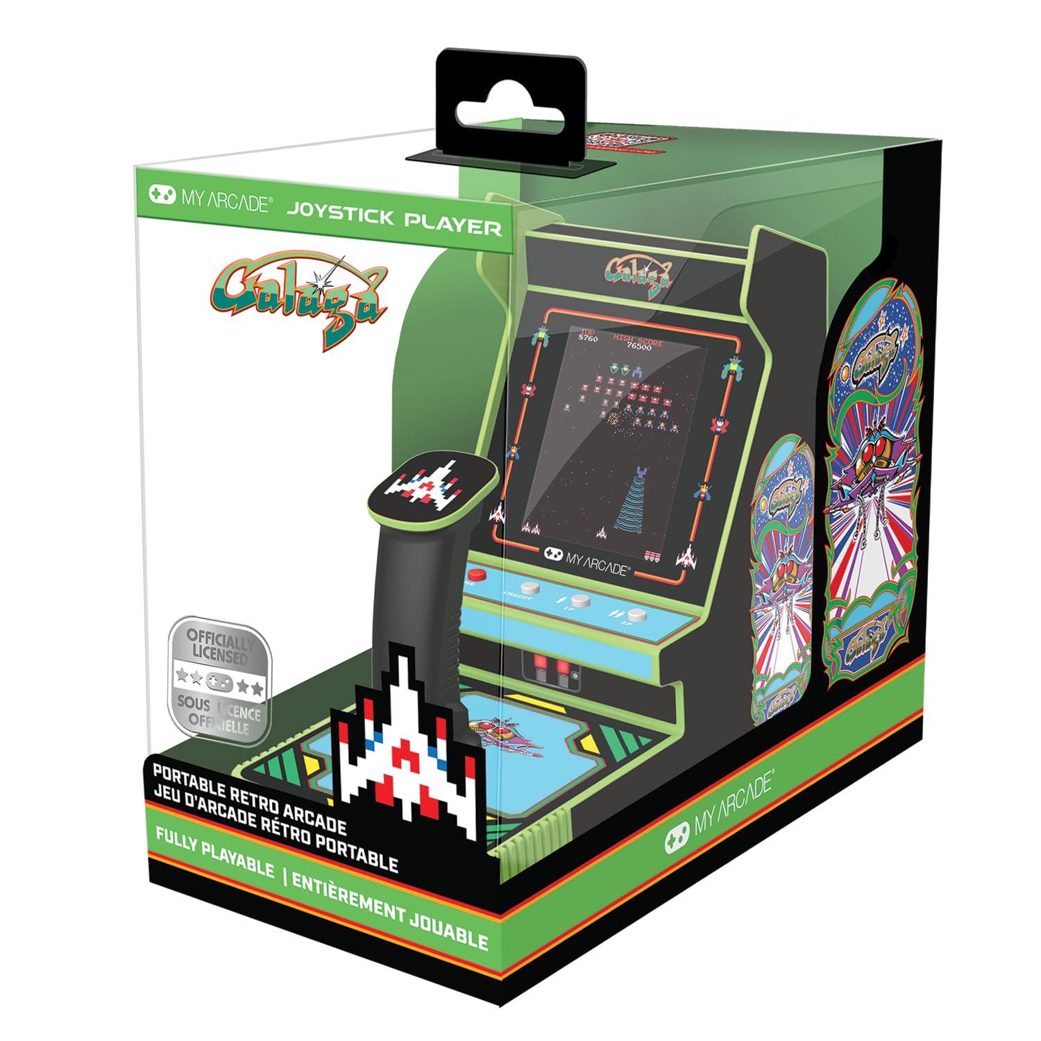 Photo 1 of My Arcade Galaga Joystick Player : Officially Licensed Galaga and Galaxian Video Game Console, Fun Portable Mini Game 3.2" Full Color Display