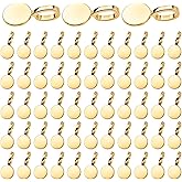 100 PCS Bails for Jewelry Making - Glue-On Bails for Jewelry Making, Gold Plated Flat Pad Pendant Hangers, Round Pendants Charms Connector Hanger, Glue On Pendant Bails for DIY Necklace Bracelet