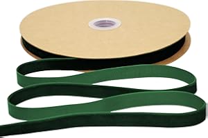 Simplegoal Forest Green Velvet Ribbon 3/8 inch × 25 Yards for Christmas Wreath Bow DIY Sewing Projects Gift Wrapping