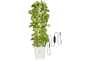 DPROOTS Hydroponic Tower Growing System，45 Pods Vertical Garden，Suitable for Indoor and Greenhouse, Grow Herbs and Vegetables，Houseplant Farming with Water Circulation and Automatic Timer