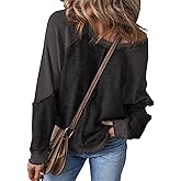 SHEWIN Womens Sweatshirt Oversized Casual Crewneck Long Sleeve Pullover Off The Shoulder Waffle Knit Tops for Women
