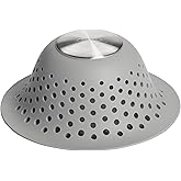 OXO Good Grips Silicone Shower &amp; Tub Drain Protector, Hair Drain Catcher | Hair Drain Catcher, Silicone Edges and Stainless Steel Accent Keeps It In Place, Catches Debris &amp; Hair, Fits Standard Drains