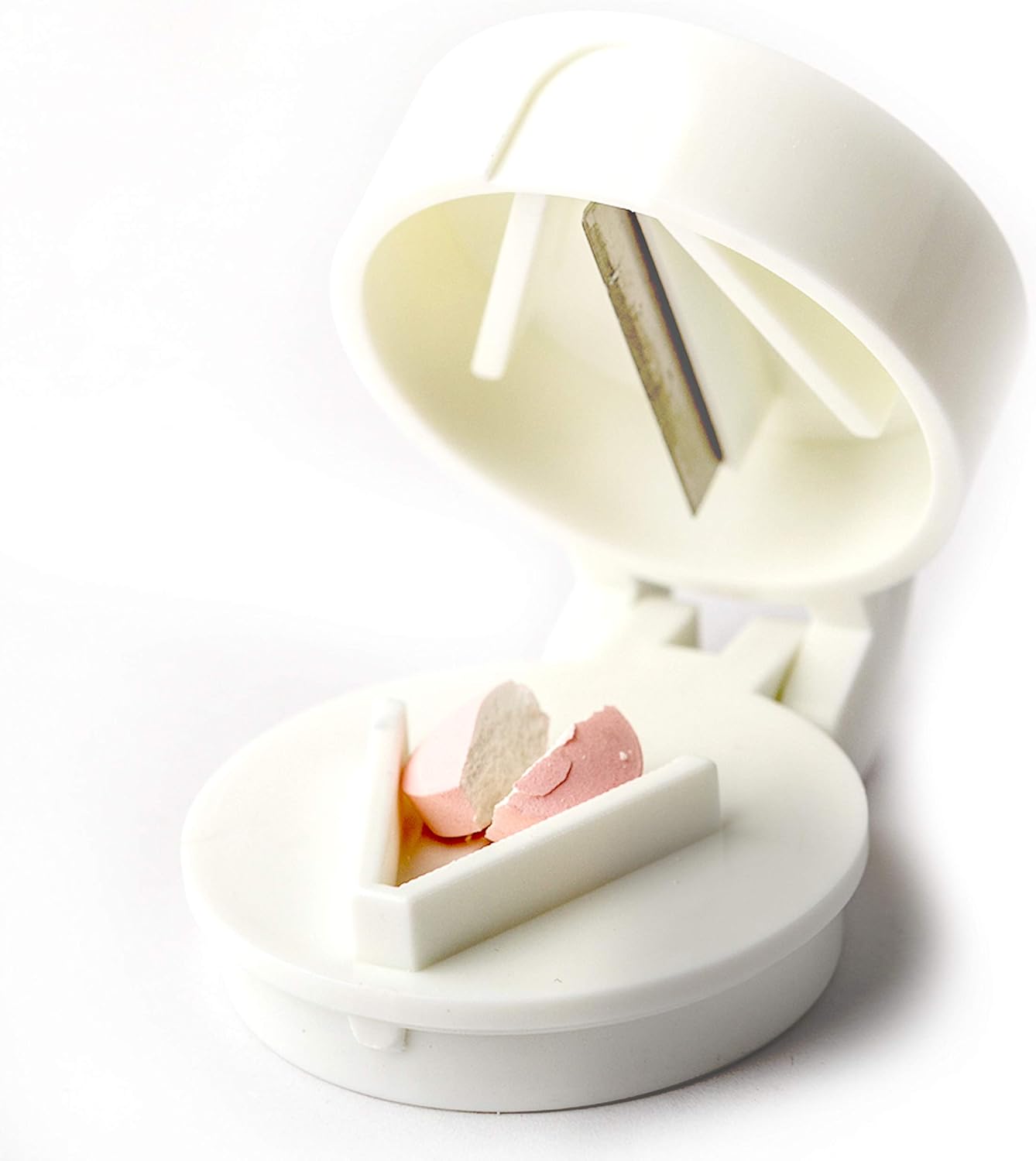 Pill Cutter, Crusher, Splitter, Pulverizer Ideal for Small Pills, Accurate Cut and Alignment, Ideal for Medication, Vitamin, Supplement, Perfect fot Travel, Ideal for Purse or Pocket BS0113J: Health & Personal Care