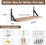 AGM Rustic Wall Shelves Set of 2 16.53 D 5.9 W 5.59 H Wood Bracketed view 4