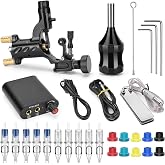 Rotary Tattoo Machine Kit, ATOMUS Tattoo Motor Gun with Power Supply Foot Pedal Clip Cord Handle Grip 3RL 7M1 Cartridge Needles Grommets Tattoo Liner Shader Kit