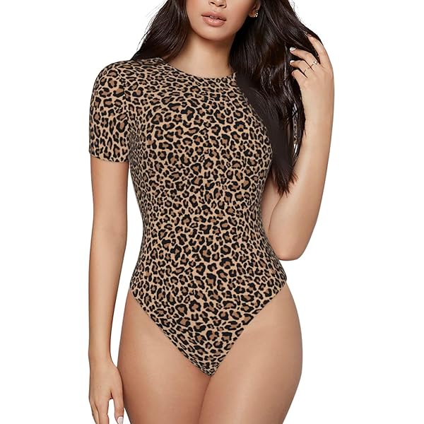 タグ付き未使用 Lautashi Shirt body suit ラウタシー Leopard Print Bodysuits for Women Tummy Control - Stylish