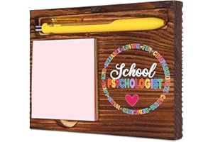 Vivopisew Appreciation Thank You Gifts for School Psychologist, Wood Office organizer for Educational Mental Health Professionals, Gifts for School Psychologist Week, Desk Retro Note Pad Holder VN498
