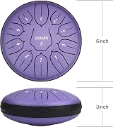 LEKATO 6 Inch 11 Note D Key Steel Tongue Drum with Bag Purple view 7