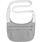 Travel Money Belt Cashsafe Anti Theft Travel Wallet, Fanny Packs for Passport Holder Hidden Under Clothes, Running Bag to Carry Phone Keys (Grey)