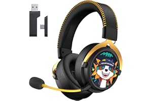 Gtheos 2.4GHz Wireless Gaming Headset for PS5, PS4, PC, Switch, 7.1 Surround Sound, Bluetooth 5.4 Gaming Headphones for Phone, Pad, Laptop, 6mm Noise Canceling Mic, Bio-Dynamic Stereo Sound - Black