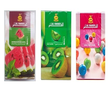 A2Z COLLECTION Al Fakher Watermelon with Mint/Kiwi/Bubble Gum/Hookah Flavour- Pack of 3