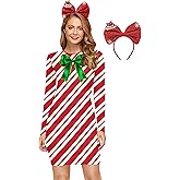For G and PL Women's Christmas Long Sleeve Bodycon Ugly Print Dress with Hair Band