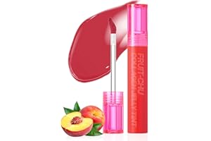 16BRAND Chosungah Fruit-Chu Collagen Korean Lip Tint Korean MakeUp 0.14 oz | Lip Stain Long Lasting Lip Collagen Plumper Water Tint | Moisturizing Lip Tint Stain K Beauty Lip Gloss (Peach Jelly)