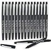 Lelix Felt Tip Pens, 15 Black Pack, 0.7mm Medium Point, Felt Tip Markers Pens for Journaling, Writing, Note Taking, Planner, Perfect for School Office and Art Supplies