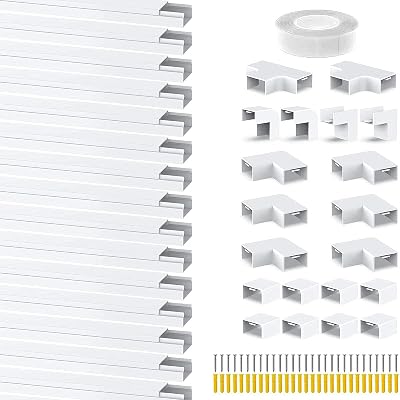 Anomat Cable Trunking White 6m Kit 15x40cm Self Adhesive Pipe Management