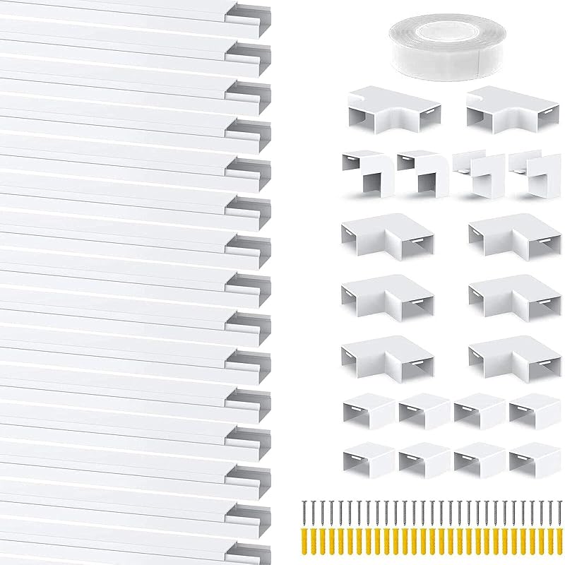 Anomat Cable Trunking White 6m Kit 15x40cm Self Adhesive Pipe Management