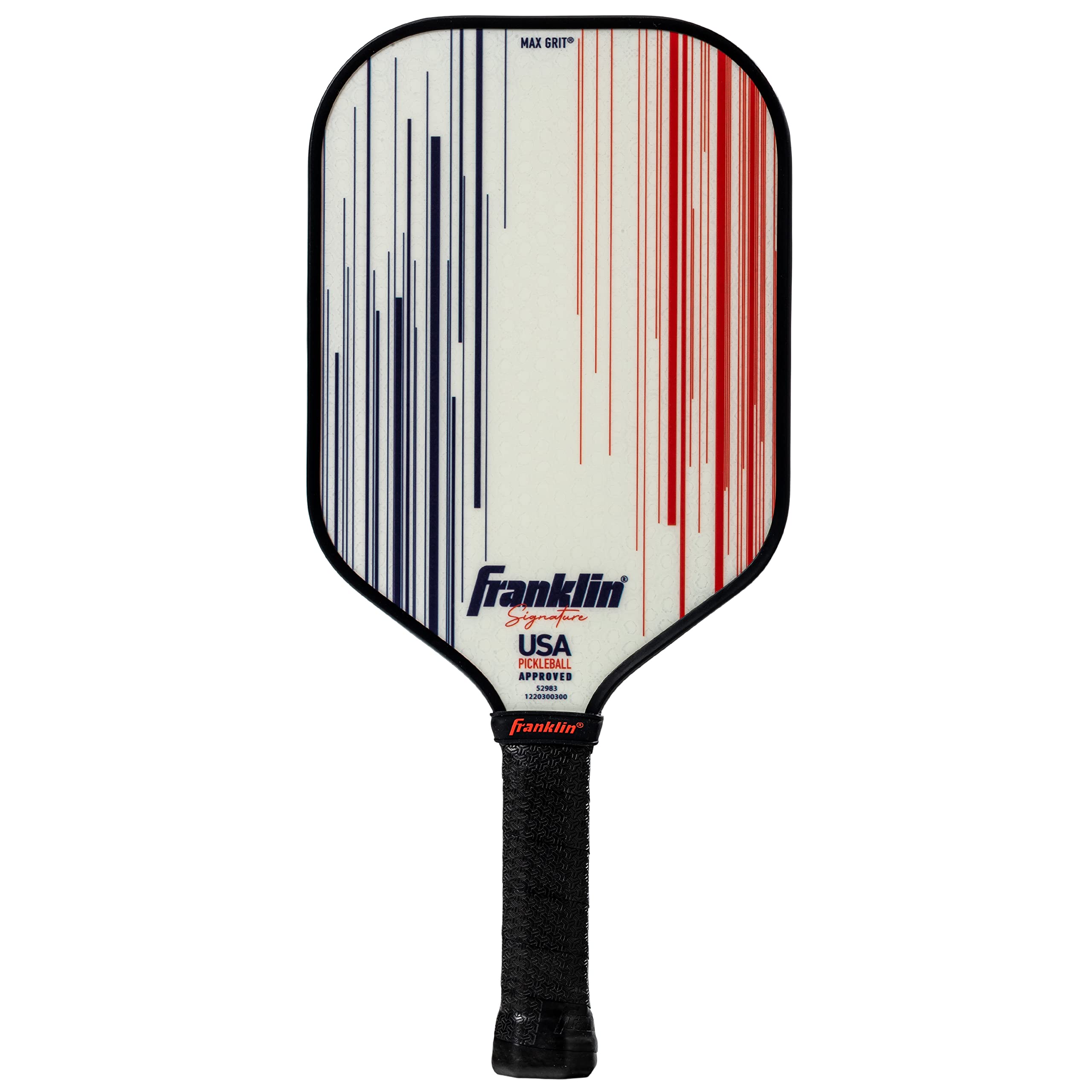 Franklin Sports Pro Pickleball Paddles - Signature Series Pro Paddle with MaxGrit Surface - USA Pickleball (USAPA) Approved - 13mm Polypropylene Core - White