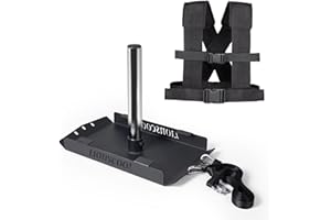 LIONSCOOL Weight Training Sled with Pro Pulling Belt or Vest Set, Sled Push with Adjustable Handle, Power Sled Workout Sled for Drag Speed Training Improvement and Strength