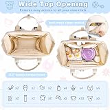 RAINSMORE Baby Changing Bag Backpack Nappy Bag with Mat White view 5