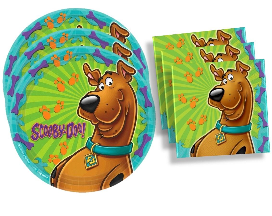 Designware Scooby-Doo Birthday Party Supplies Set Large Plates Plates Napkins Tableware Kit For 16