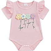 Newborn 3 6 12 18 Months Baby Girl Romper Summer Clothes Waffes Outfit 3D Flower Onesie Bodysuit Infant Girl Clothes