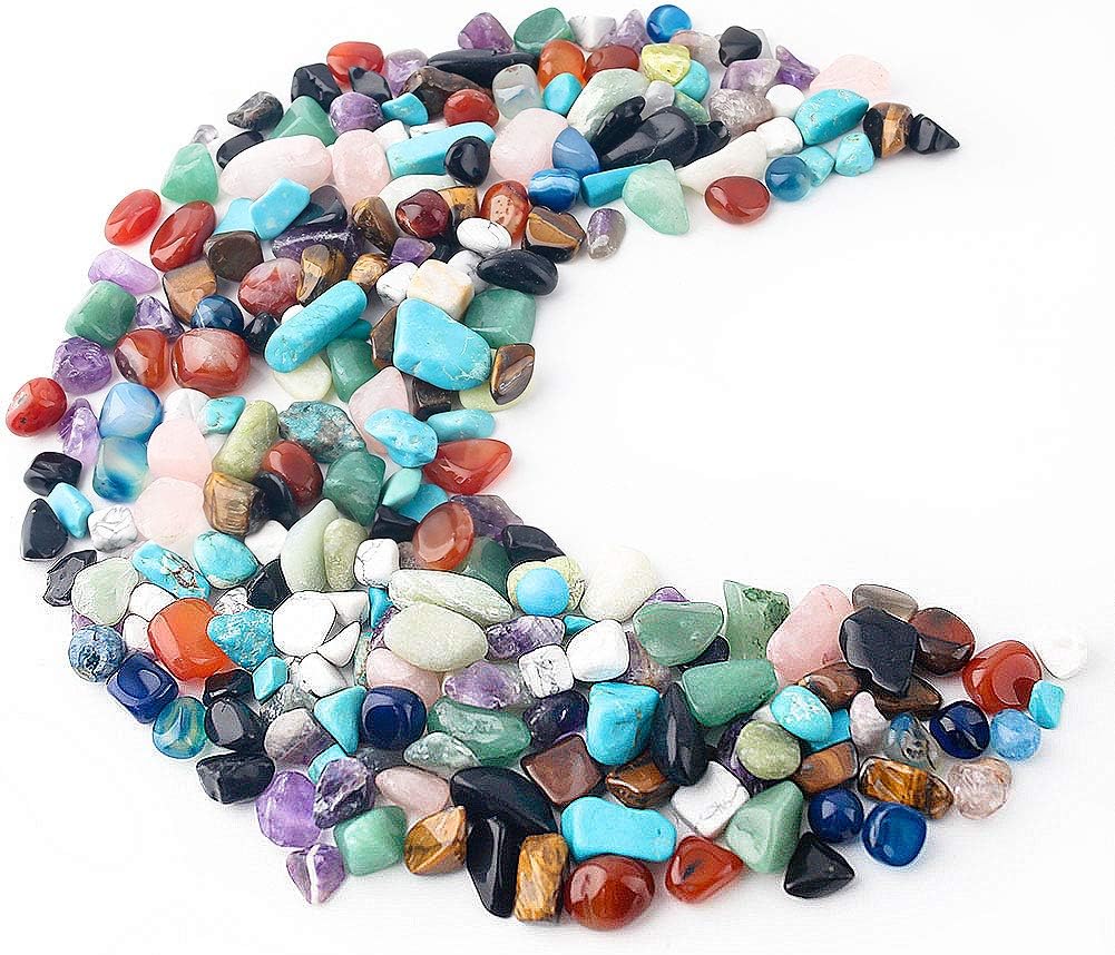 Indoor Fountains & Accessories - JOHOUSE Quartz Stones Tumbled Chips Stone Crushed Crystal Natural Rocks Assorted Stone for Home Decoration Vases Plants Succulents Cactus About 1lb(450g),10 Different Kinds