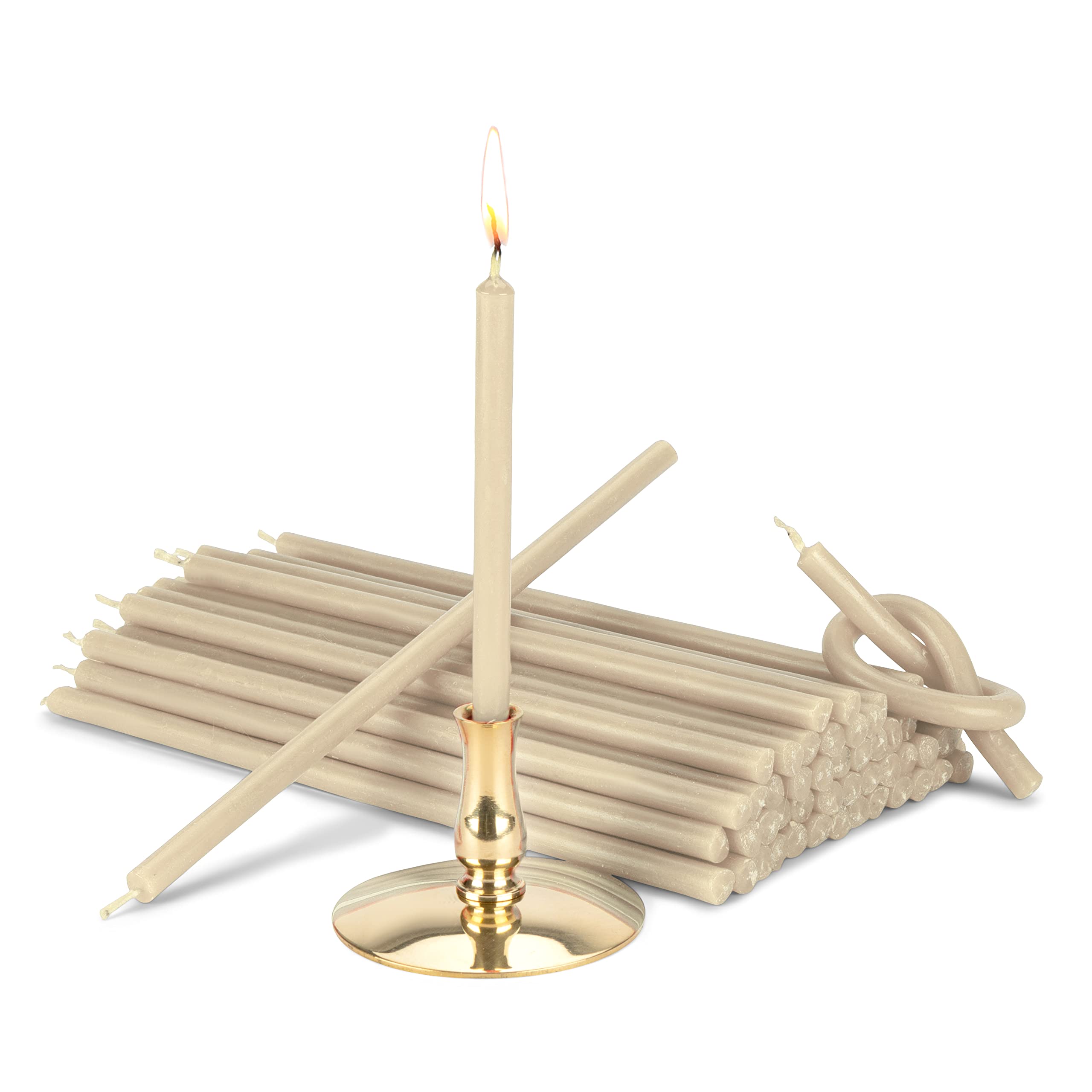 NKlaus - Candle holder with stick candles white drip-free L 16cm Premium paraffin wax 40010