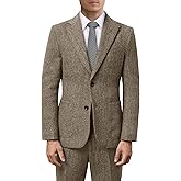 Fesenbo Retro Mens 2 Pieces Suit Tweed Herringbone Suit Men Slim Fit Wool Jacket Pants Set Wedding Groom Prom Tuxedo for Men