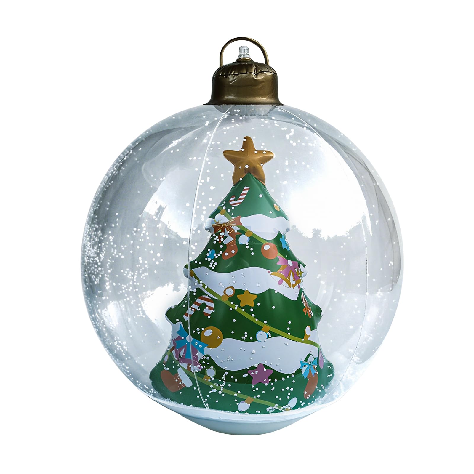 Photo 1 of 24in Christmas Balloon Decoration, Transparent Double-Layer Christmas Tree Balloon, Thick PVC with One-Way Valve, Holiday Yard & Indoor Festive Decor