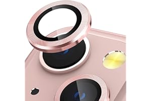 CloudValley Camera Lens Protector Designed for iPhone 13/13 Mini, Tempered Glass Protective Film, Aluminum Alloy Camera Lens Cover, Pink